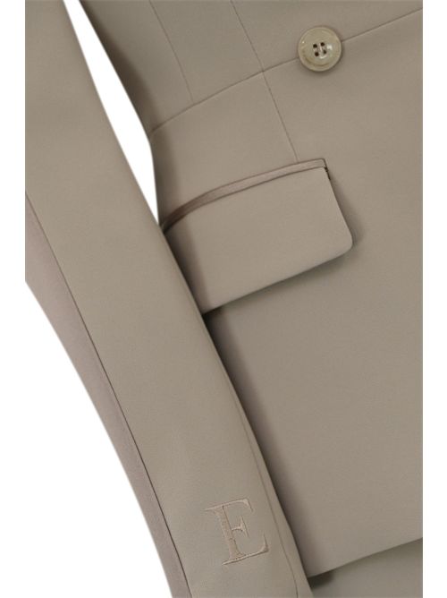 Tailleur doppiopetto in crepe con bande in raso Elisabetta Franchi | TP00251E2DC4
